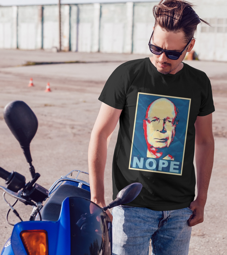 Liz Churchill Pop Art Style Klaus Schwab Nope T-Shirt