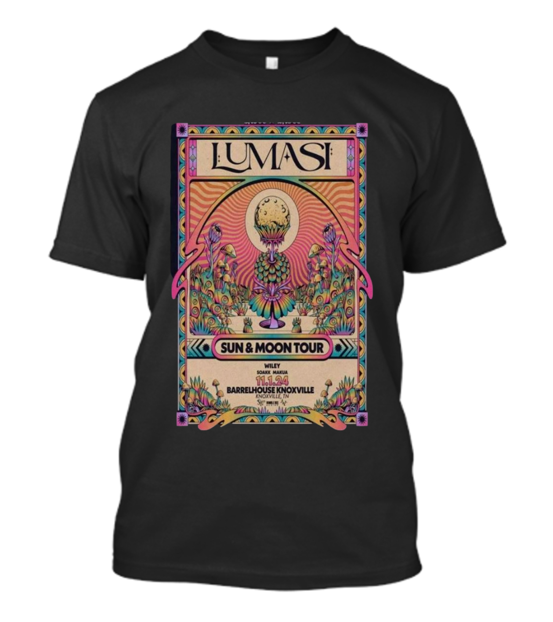 Lumasi Sun Moon Tour Nov 1 2024 Barrelhouse Knoxville Psychedelic T-Shirt