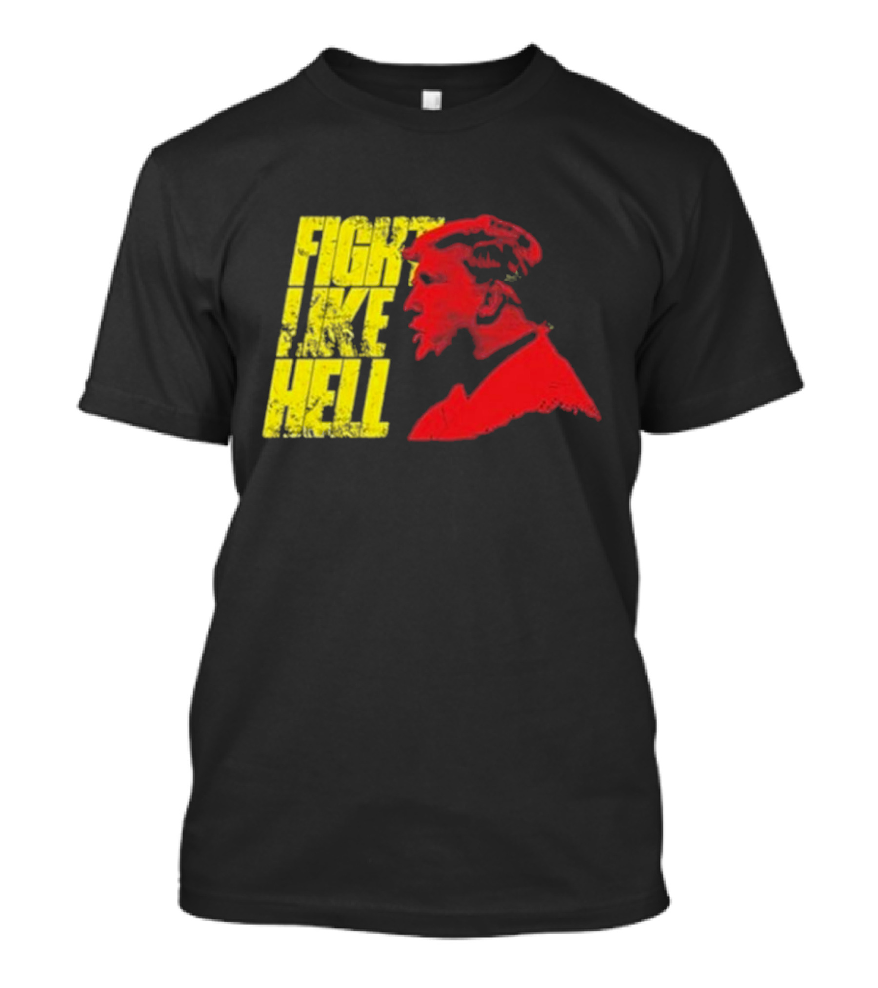 Steven Crowder Trump Fight Like Hell Yellow Text Red Profile T-Shirt