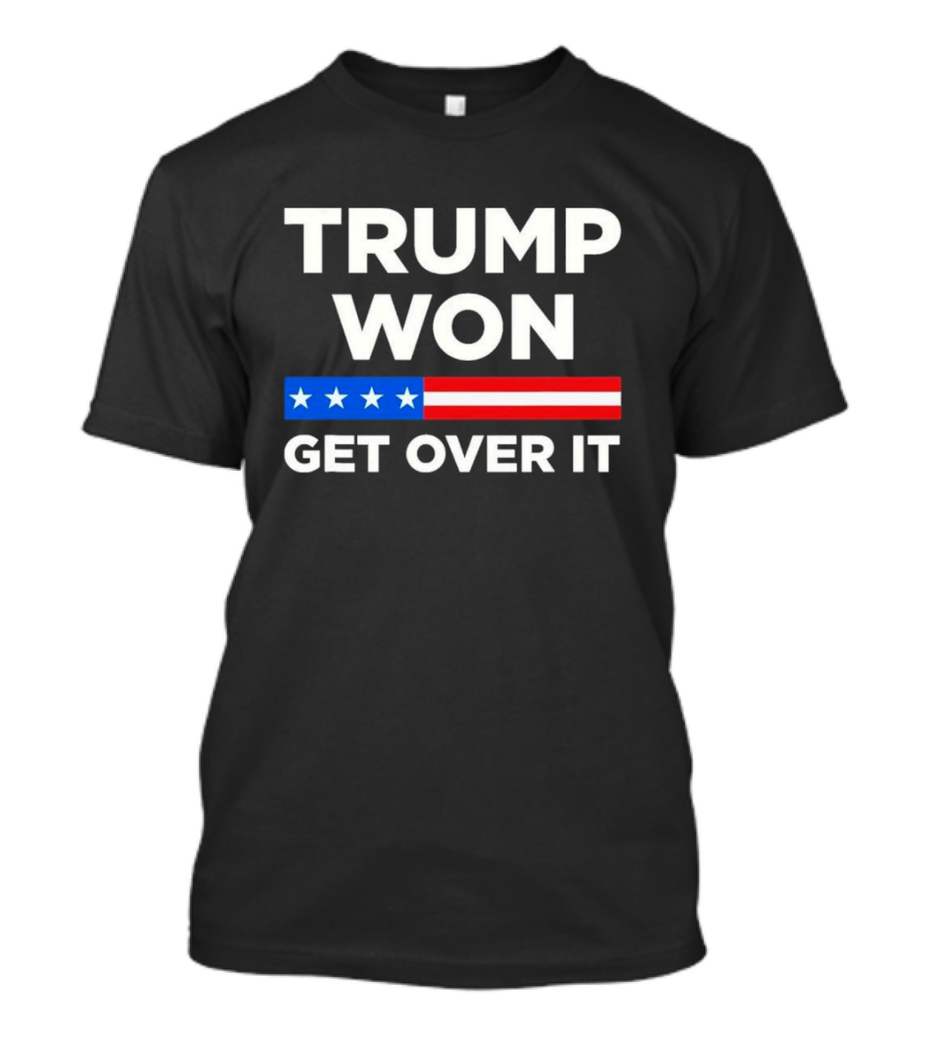 Trump Won Get Over It 2024 Donald Trump Won 2024 American Flag Stars T-Shirt