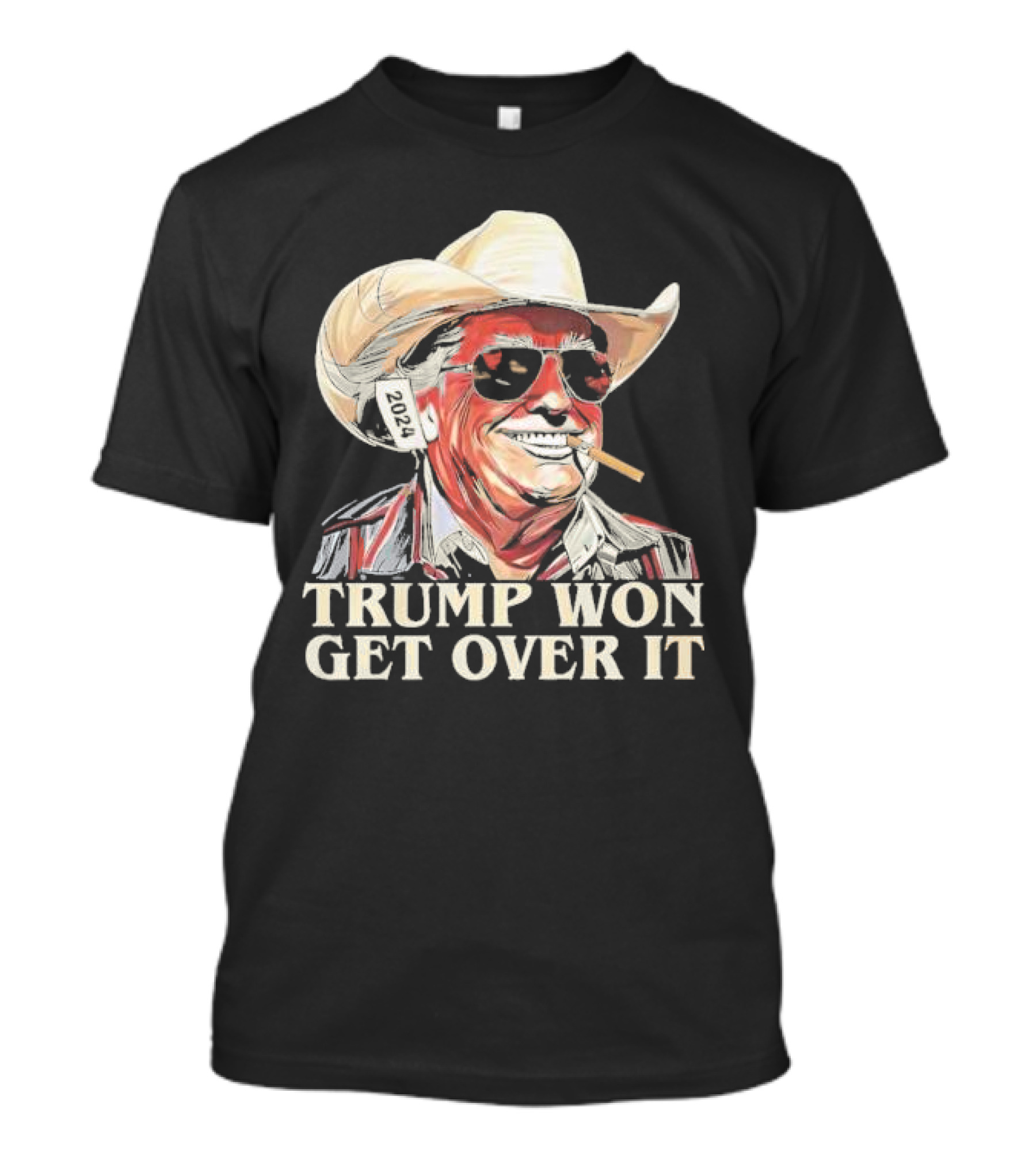 Western Trump Cowboy 2024 Trump Won Get Over It T-Shirt