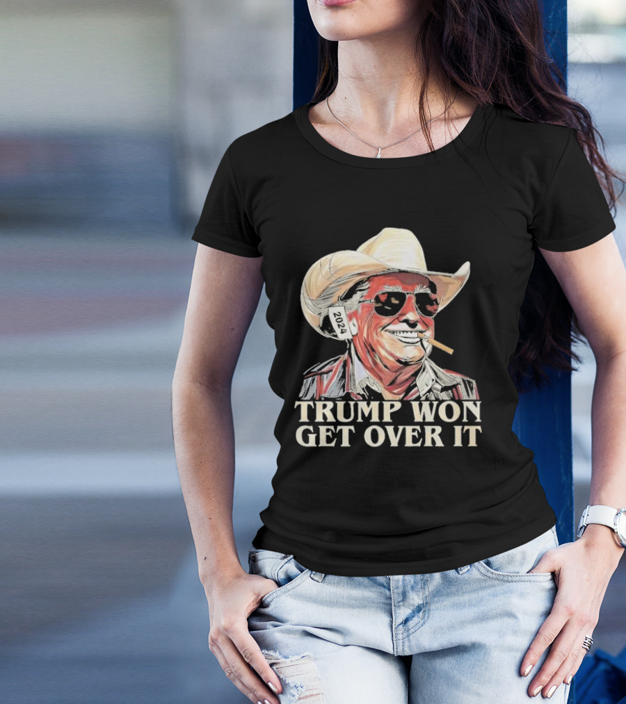 Western Trump Cowboy 2024 Trump Won Get Over It T-Shirt
