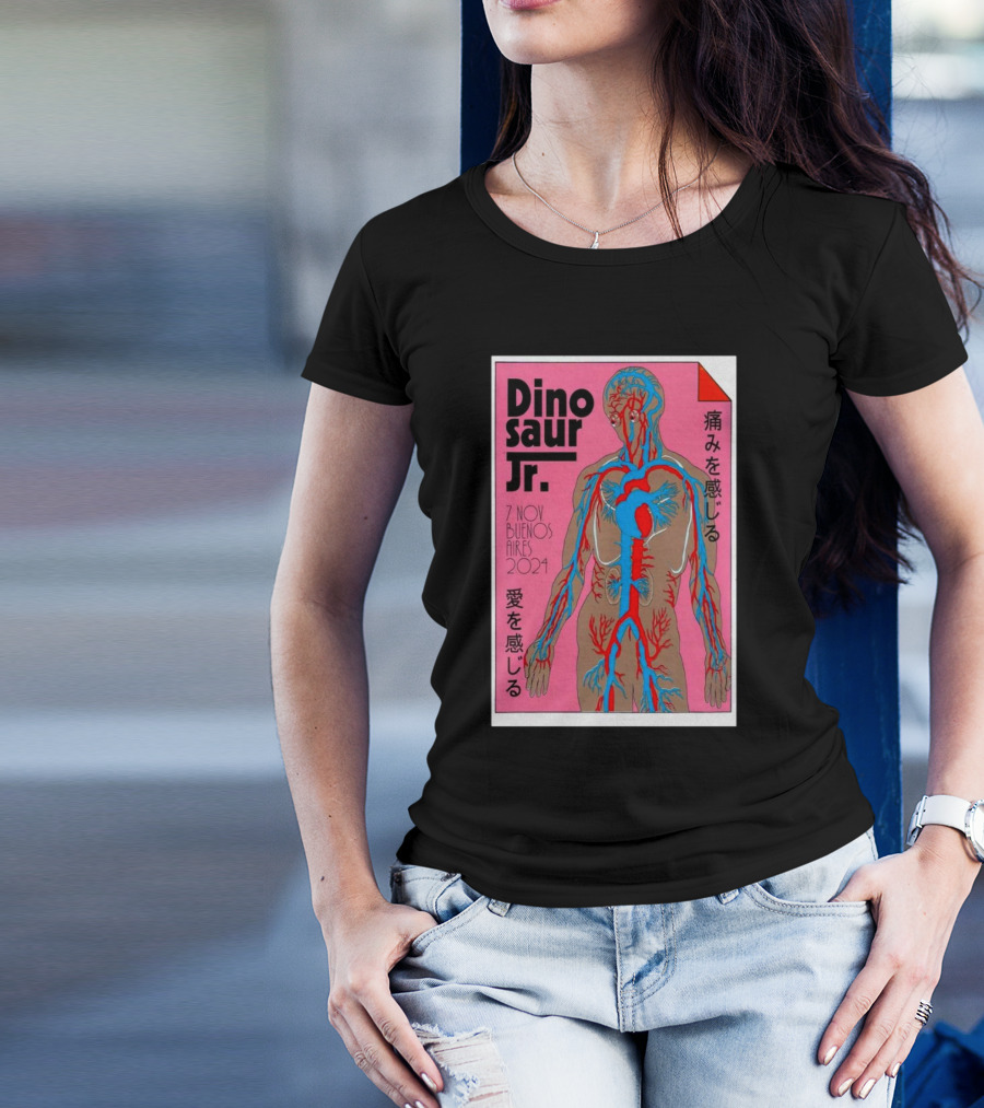 Dinosaur Jr. 7 Nov 2024 Buenos Aires Anatomy Graphic Pain And Love Themes T-Shirt