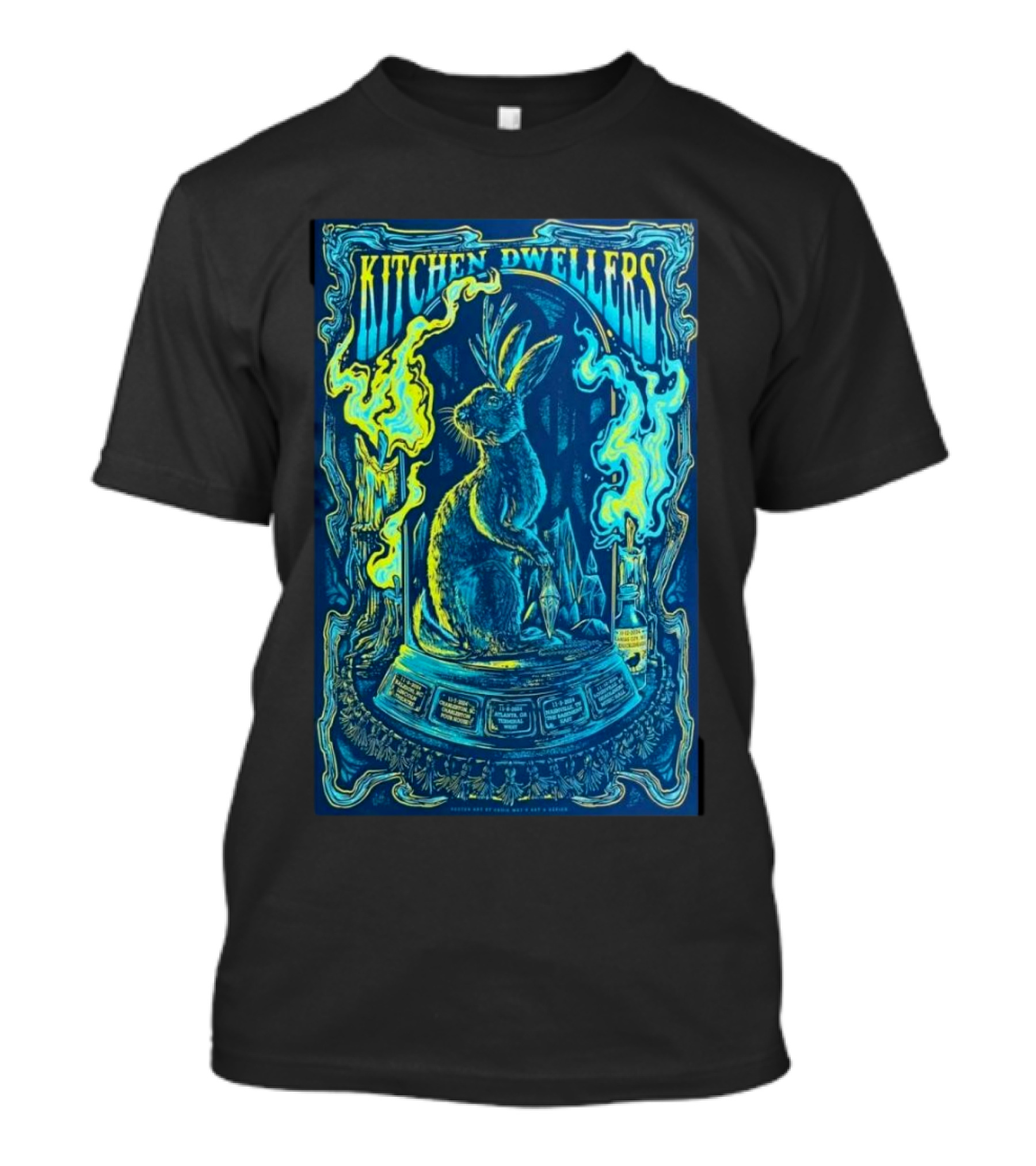 Kitchen Dwellers Fall Tour Nov 6-12 2024 Electric Rabbit Psychedelic T-Shirt