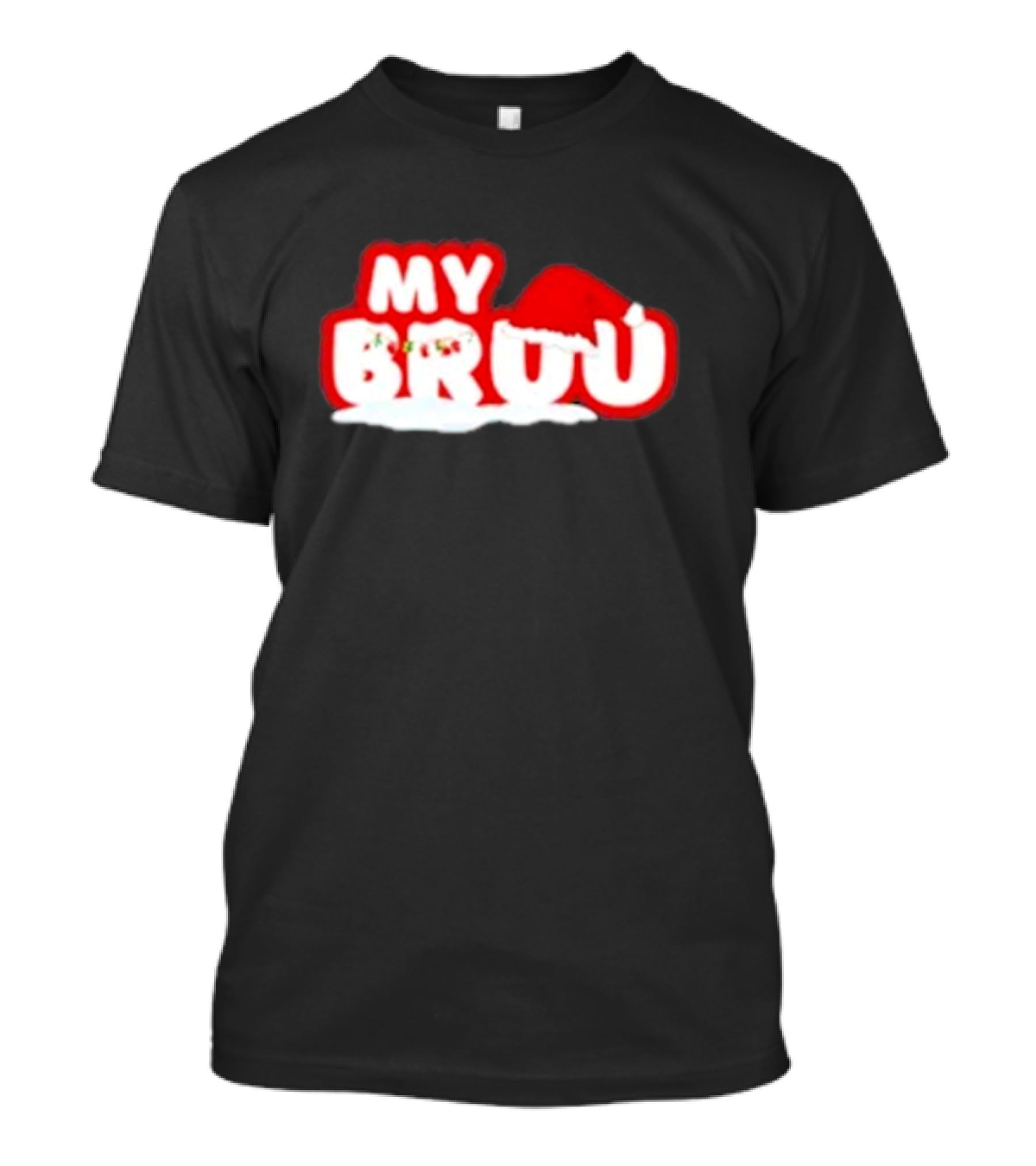 MY BRUU Christmas 2024 Santa Hat Snowflakes T-Shirt