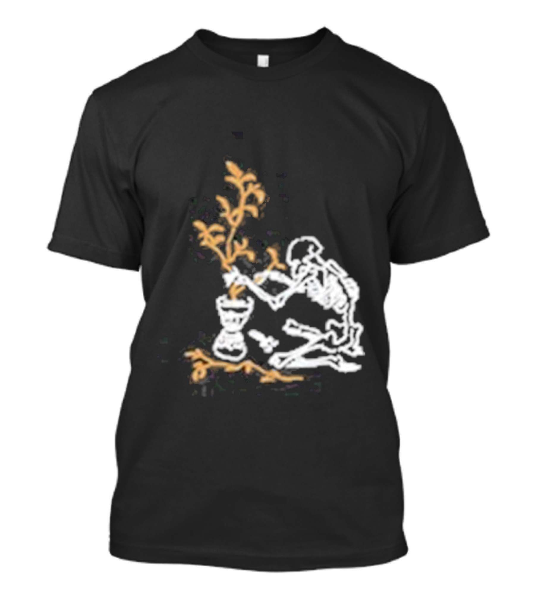 Skeleton Gardener Tending To Plant In Pot T-Shirt