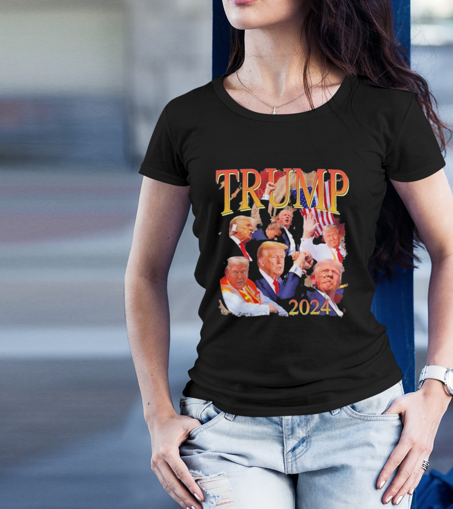 Trump 2024 President 47th Of White House Donald Trump Black T-Shirt