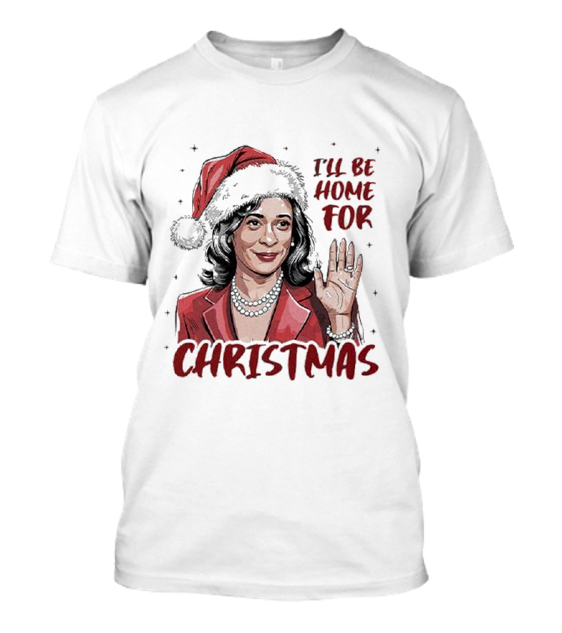 Kamala Harris I’ll Be Home For Christmas Santa Hat T-Shirt