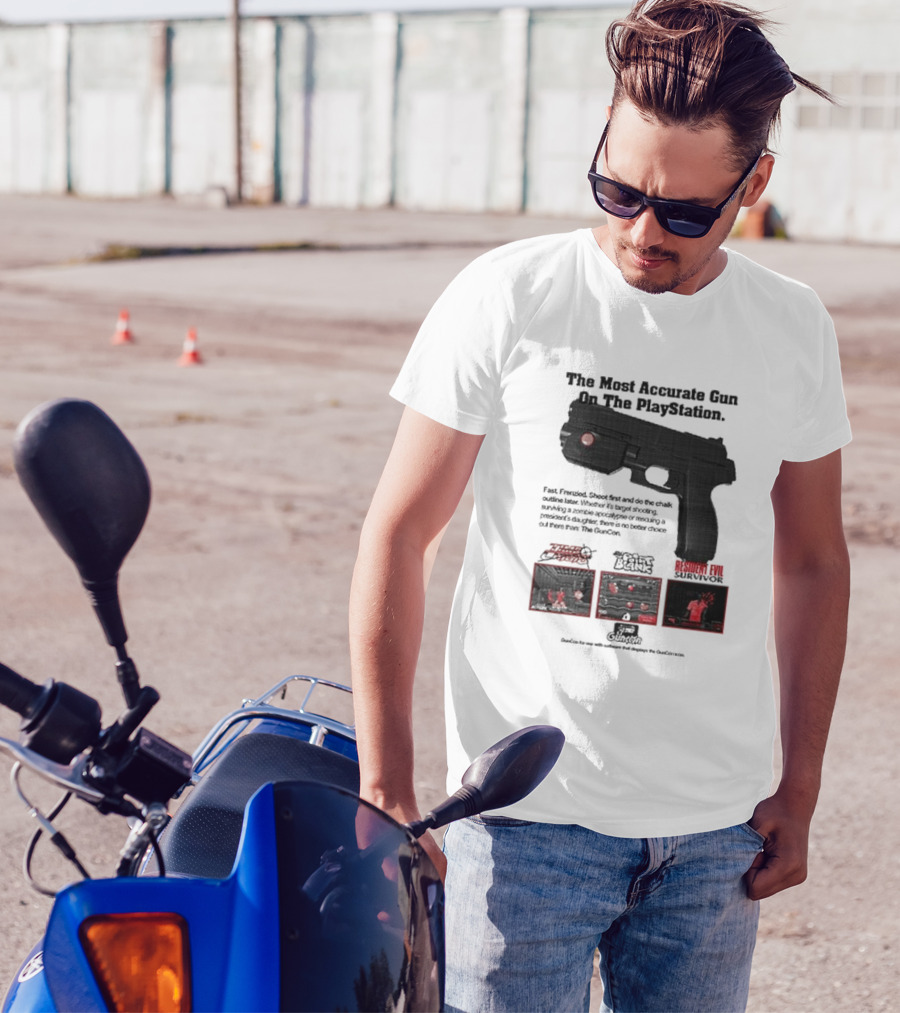 The Most Accurate Gun On The PlayStation Resident Evil Survivor Point Blank GunCon T-Shirt