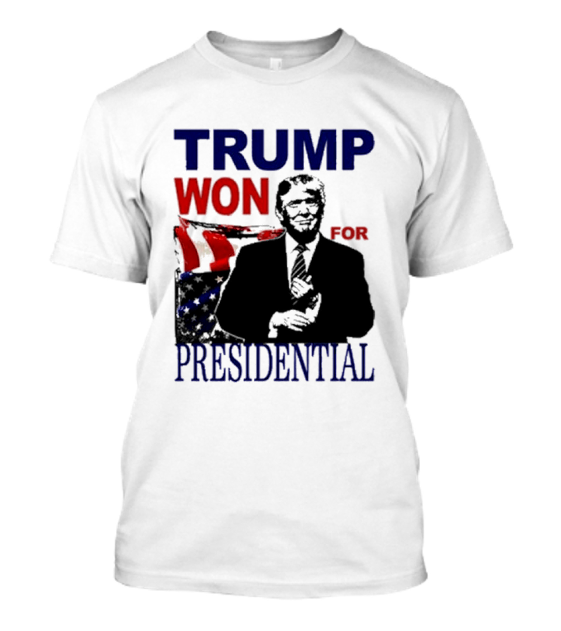 TRUMP WON FOR PRESIDENTIAL 2024 Patriotic Flag Background T-Shirt