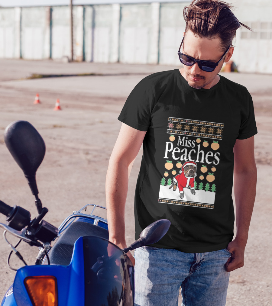 Miss Peaches Santa Pug Ugly Christmas Sweater T-Shirt
