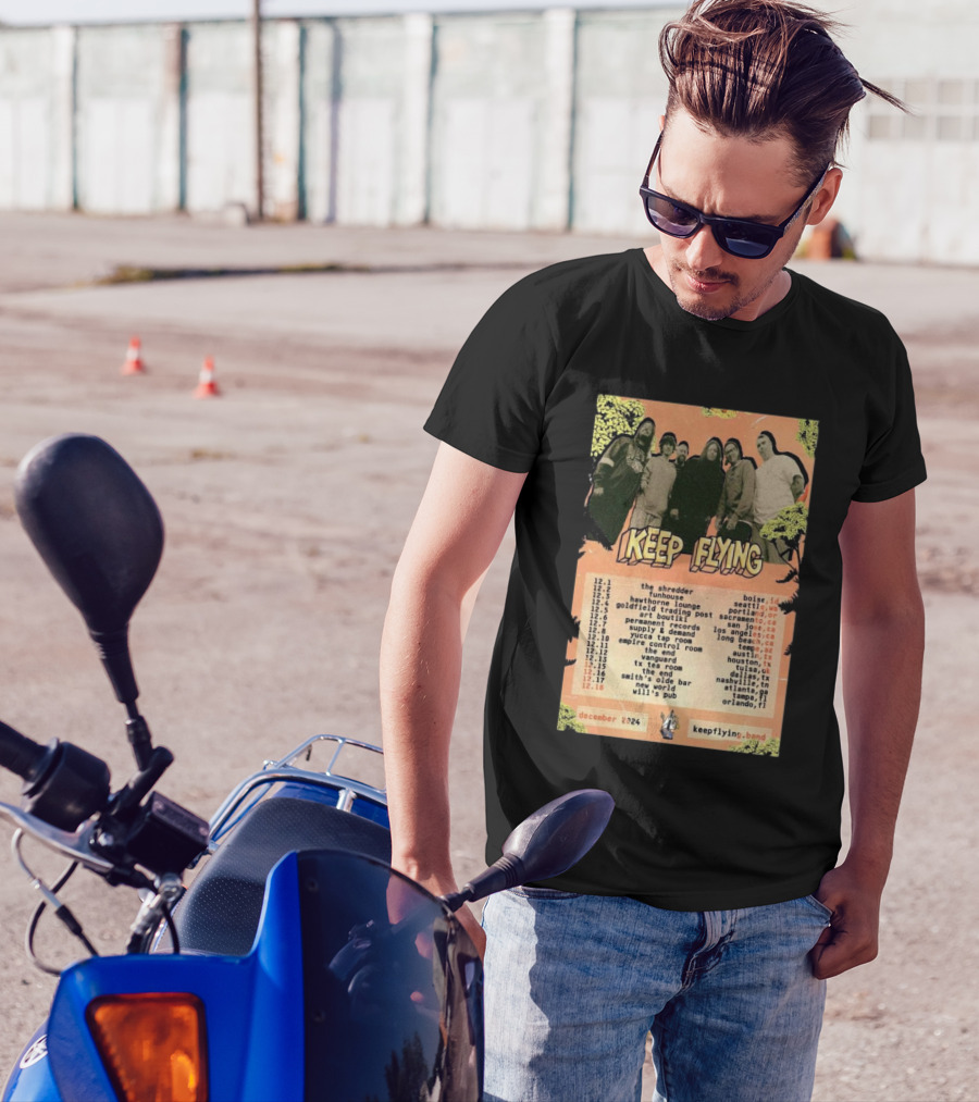Keep Flying Band December 2024 U.S. Tour Dates Poster With Cities And Venues T-Shirt