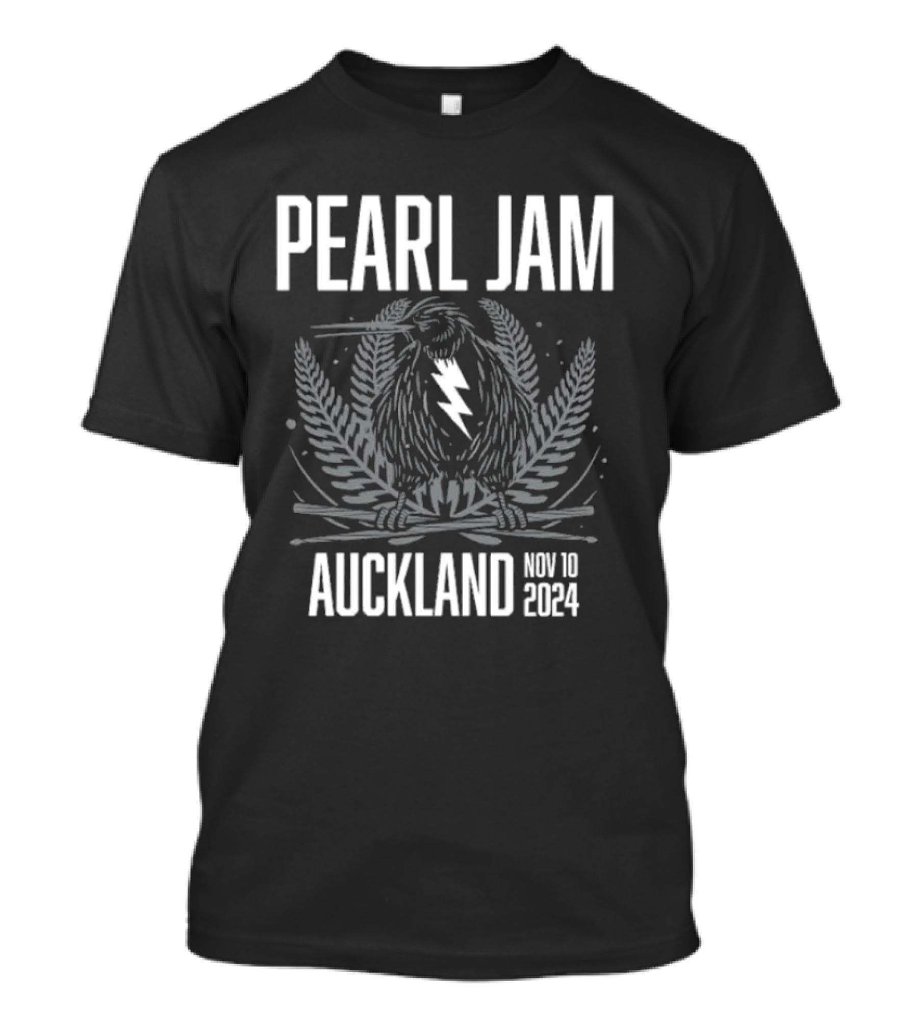 Pearl Jam Auckland Nov 10 2024 Tour Kiwi Lightning T-Shirt