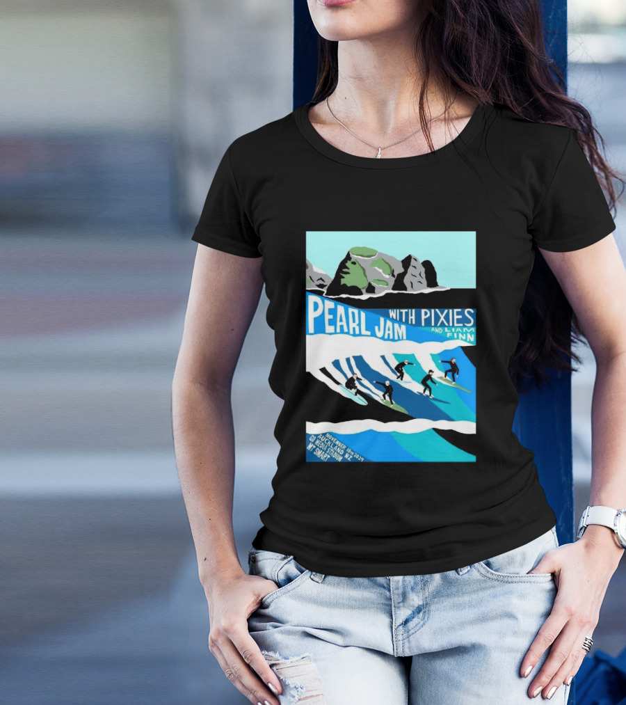 Pearl Jam With Pixies And Liam Finn Surfing Event November 10th 2024 Auckland NZ Go Media Stadium Mt Smart T-Shirt