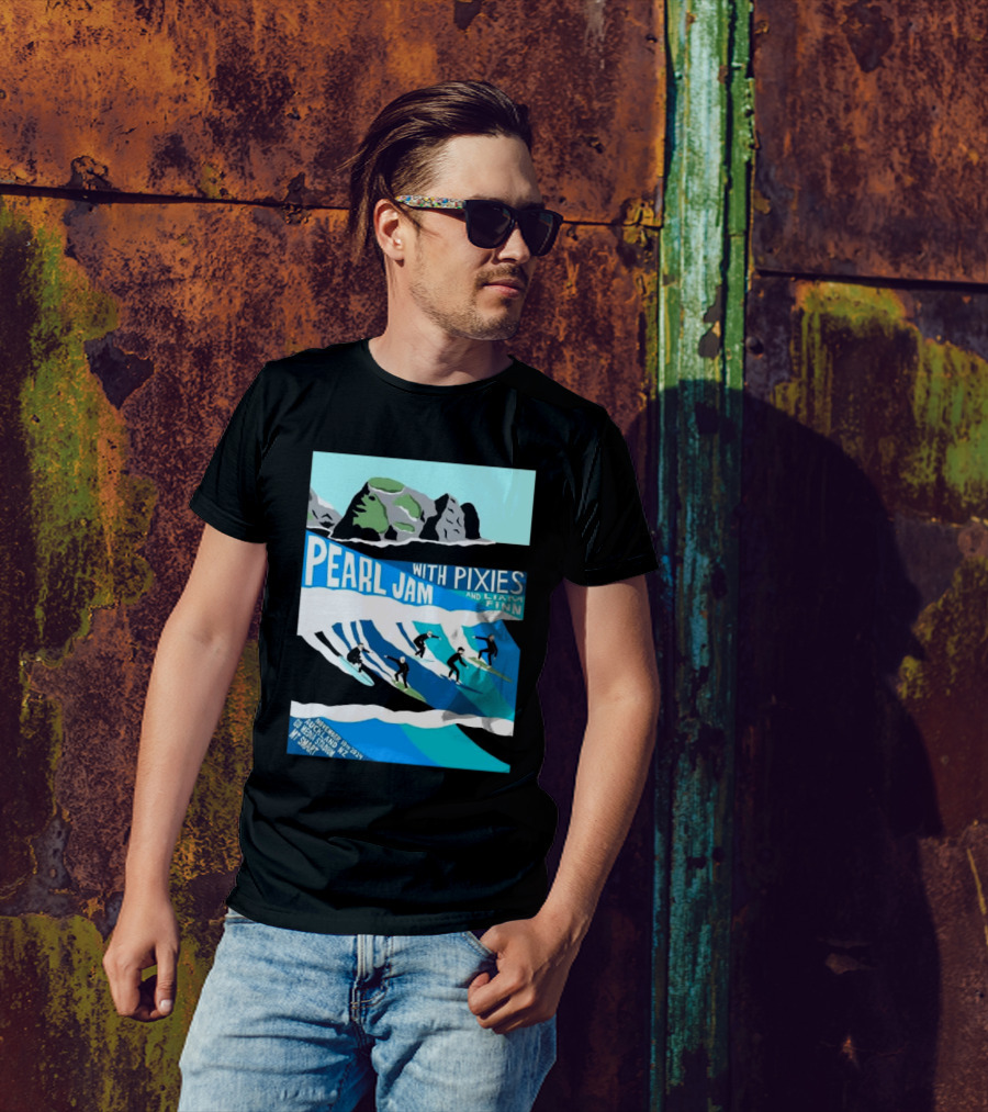 Pearl Jam With Pixies And Liam Finn Surfing Event November 10th 2024 Auckland NZ Go Media Stadium Mt Smart T-Shirt