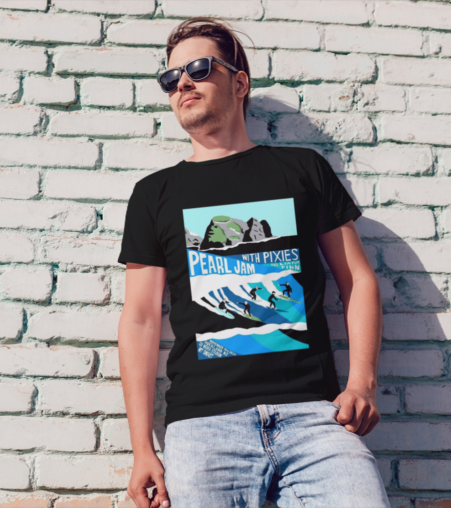 Pearl Jam With Pixies And Liam Finn Surfing Event November 10th 2024 Auckland NZ Go Media Stadium Mt Smart T-Shirt