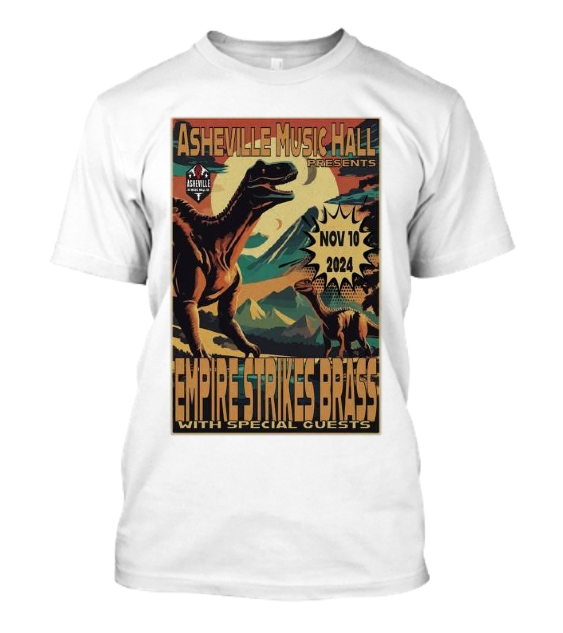 Asheville Music Hall Presents Empire Strikes Brass Nov 10 2024 With Special Guests Dinosaur T-Shirt