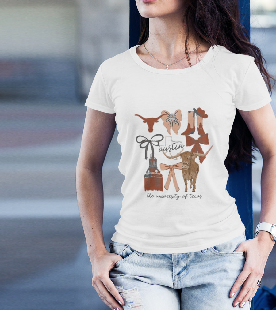 Austin Longhorns University Of Texas Icons And Symbols T-Shirt