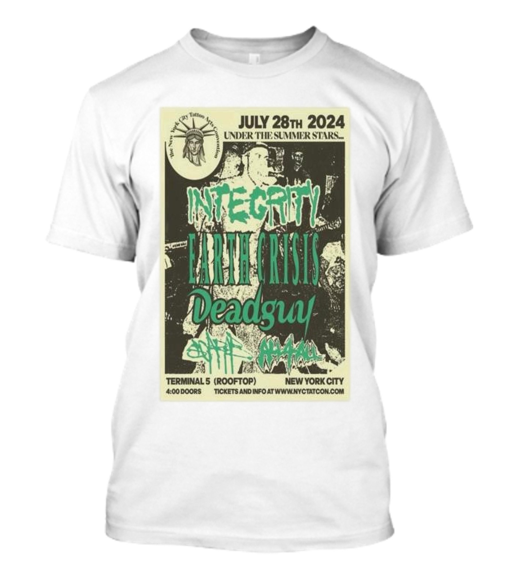 Integrity Earth Crisis Deadguy Terminal 5 New York City July 28th 2024 Summer Stars T-Shirt