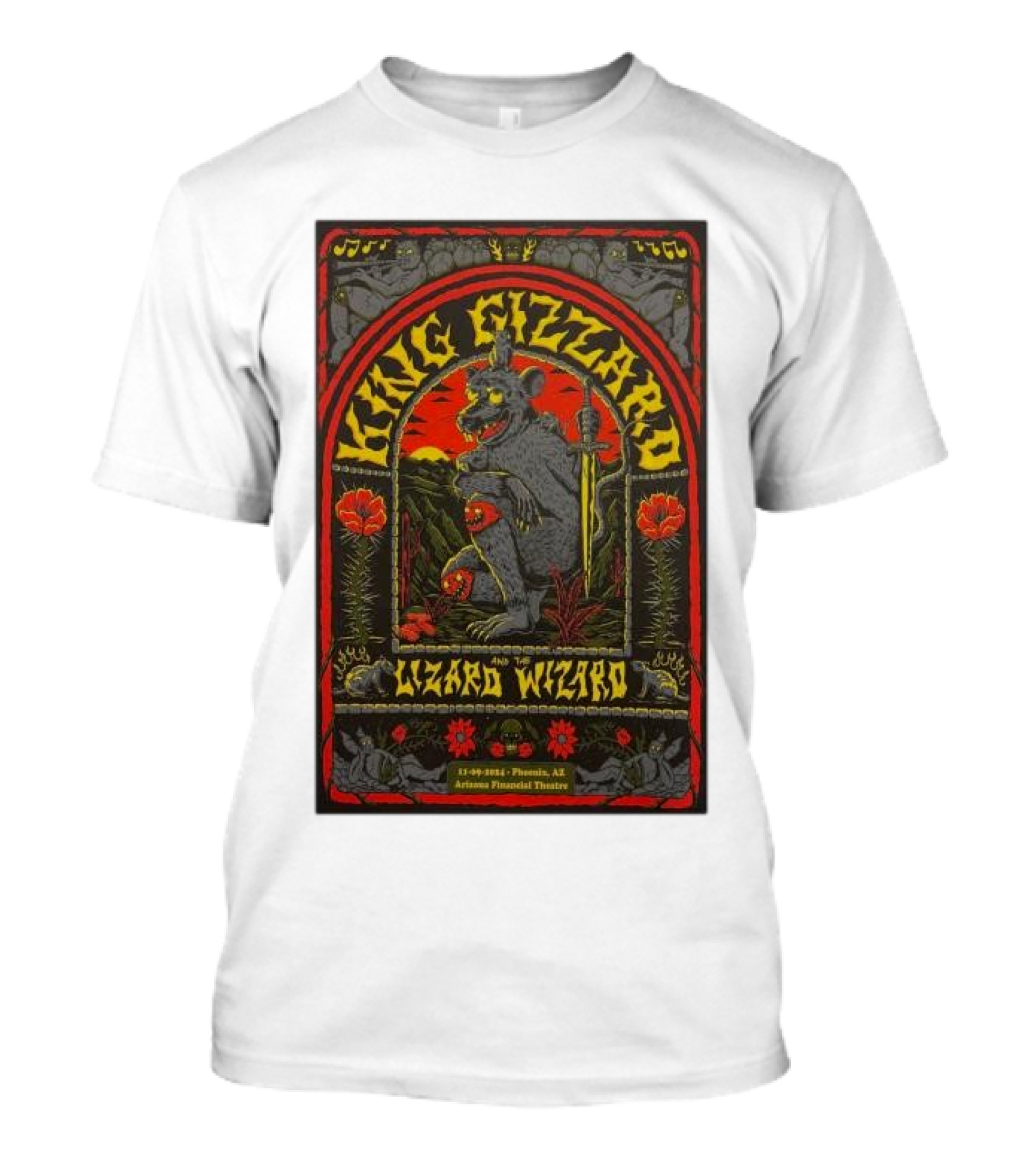 King Gizzard And The Lizard Wizard Phoenix AZ 11-09-2024 Arizona Financial Theatre Tour T-Shirt