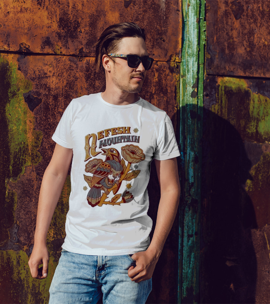 Nefesh Mountain Sparrow Vintage Floral Lion And Bird T-Shirt