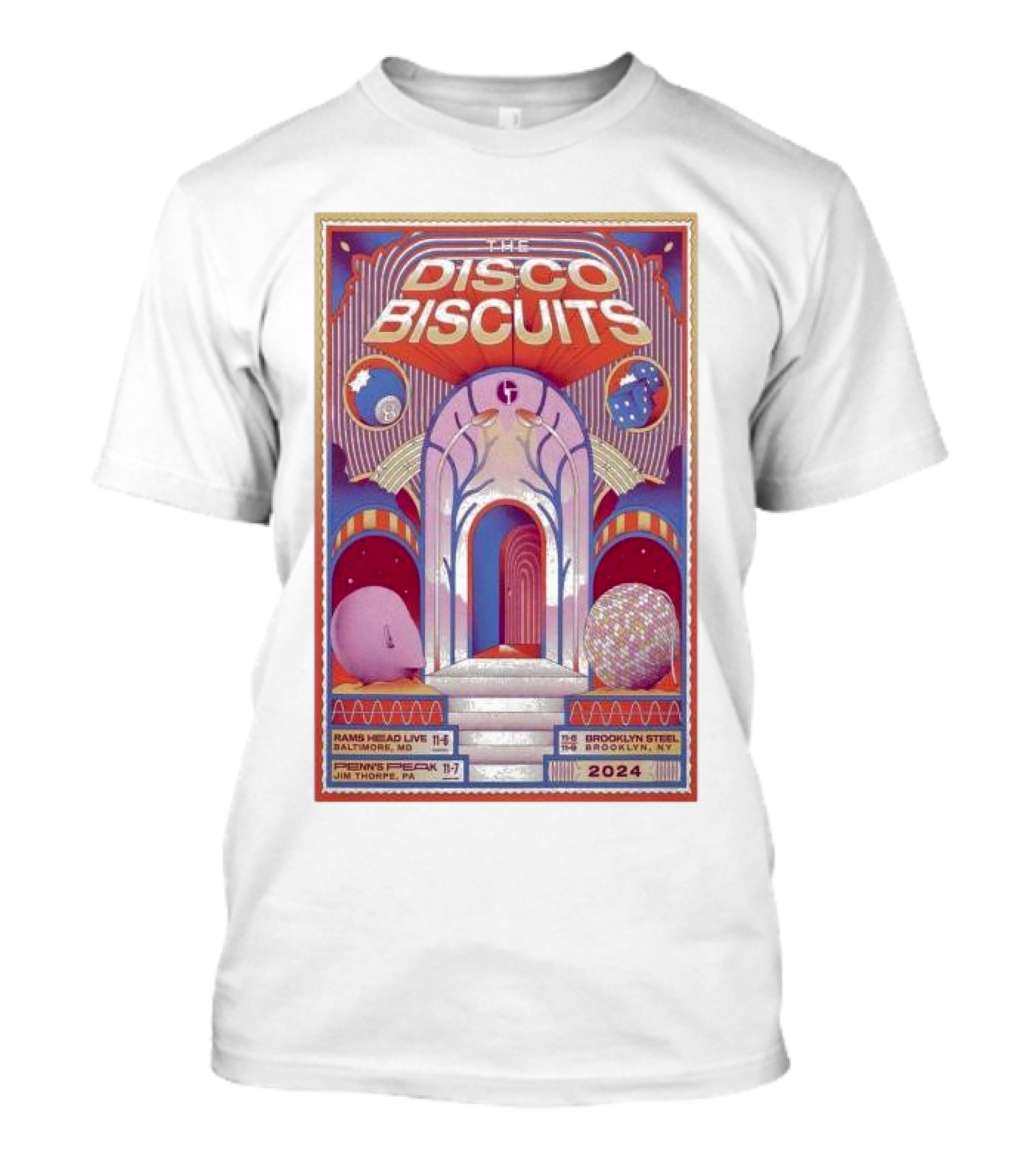 The Disco Biscuits Live In Baltimore MD November 6 2024 Rams Head Live Tour T-Shirt