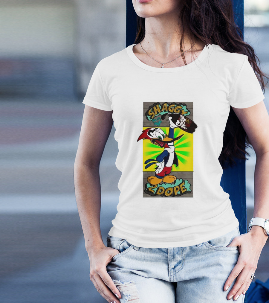 Shaggy 2 Dope Holding Bottle With Woodpecker Illustration From The Shaggy Show T-Shirt