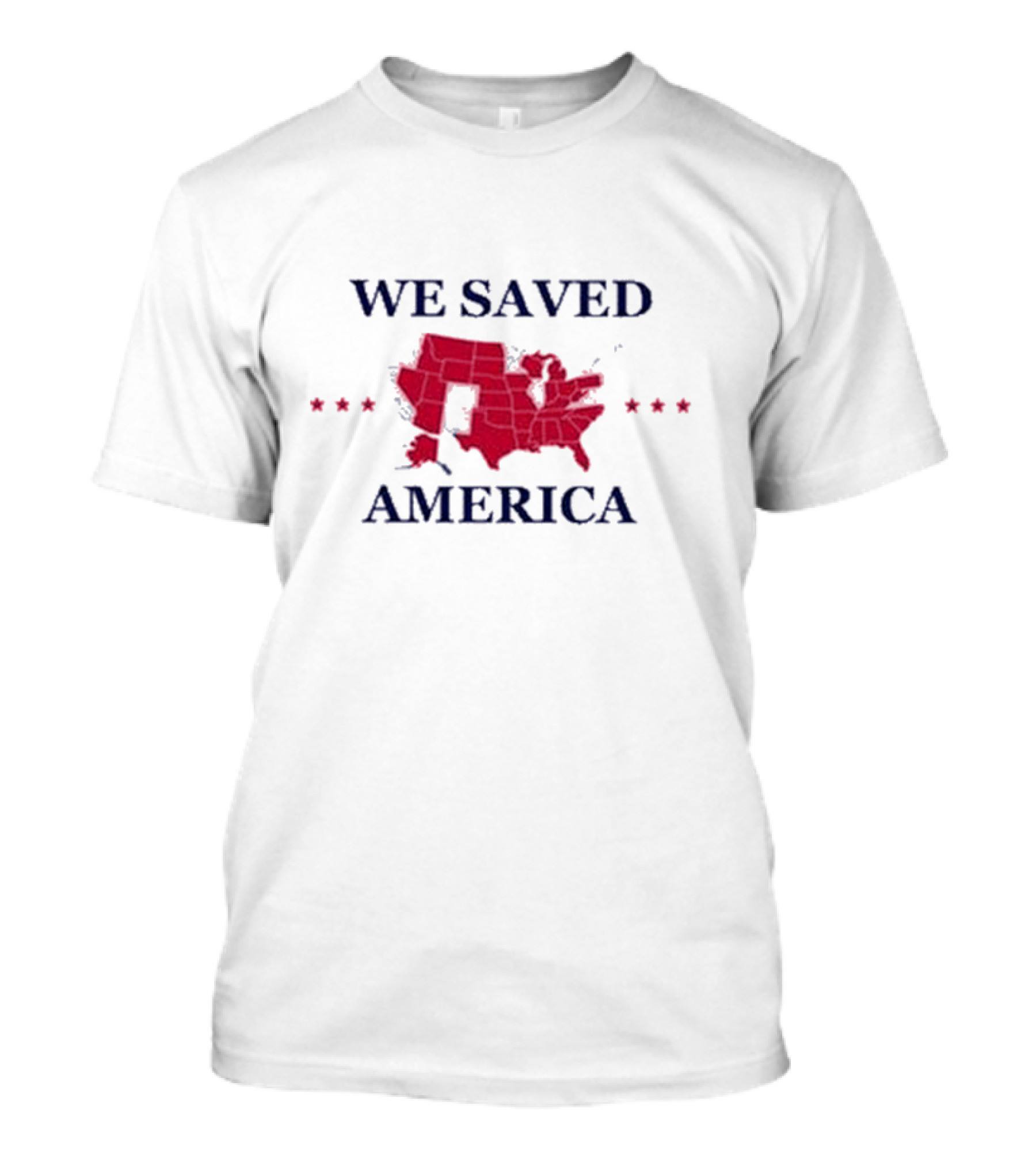 We Saved America 2024 Red Map Stars T-Shirt