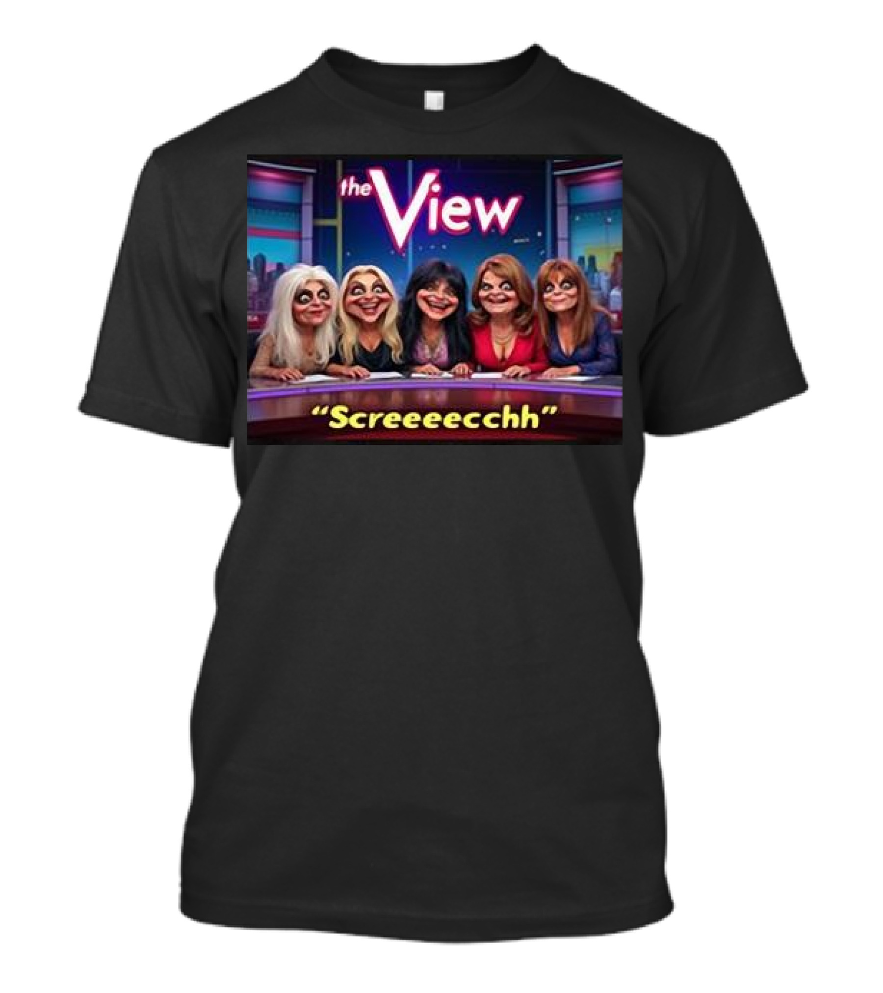 The View Screeeecchh Grok Animated Panel Comedy T-Shirt