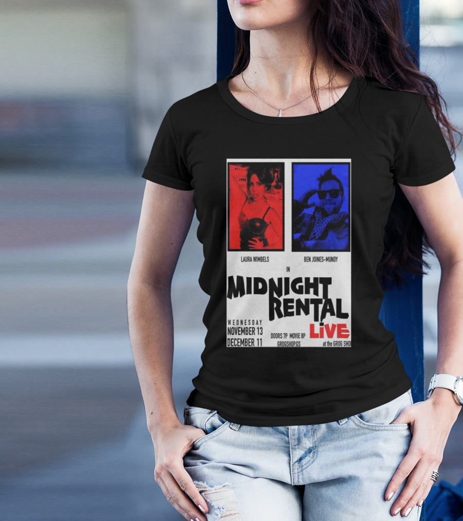 Laura Wimbels Ben Joines-Mundy Midnight Rental Live Nov 13 Dec 11 Grog Shop Tour T-Shirt