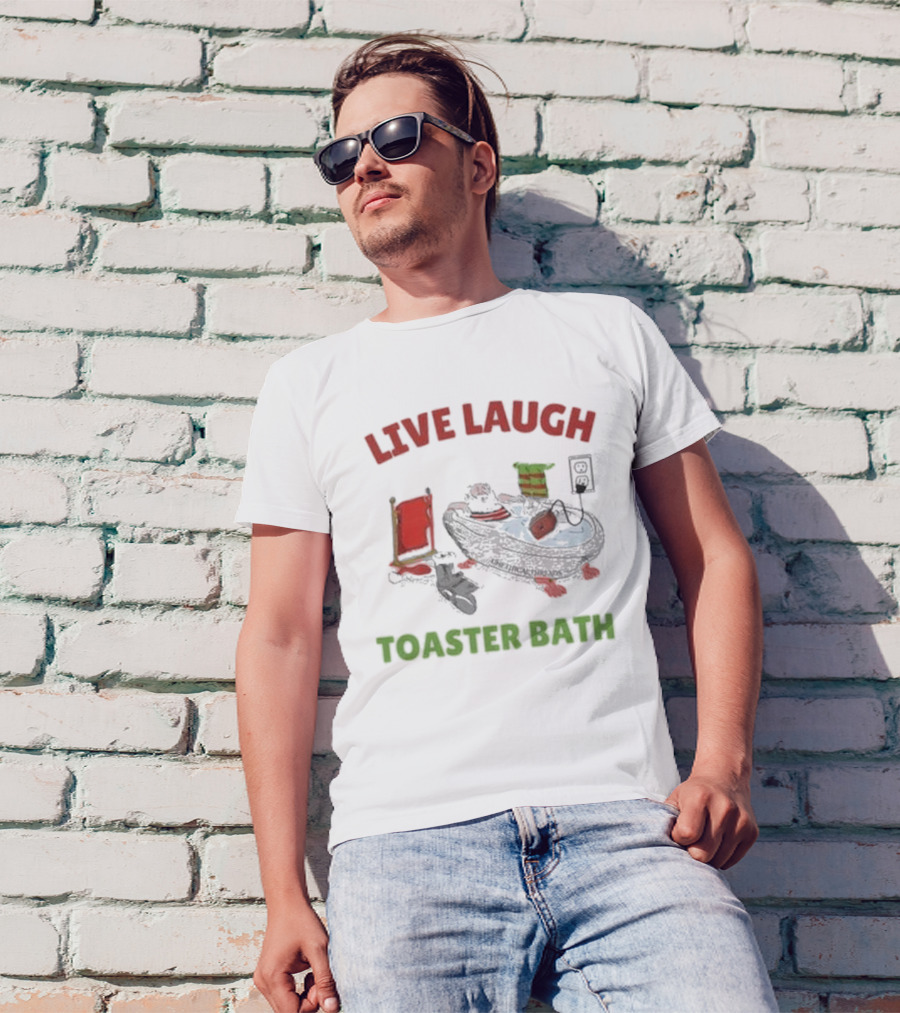 Santa In Bathtub Live Laugh Toaster Bath T-Shirt