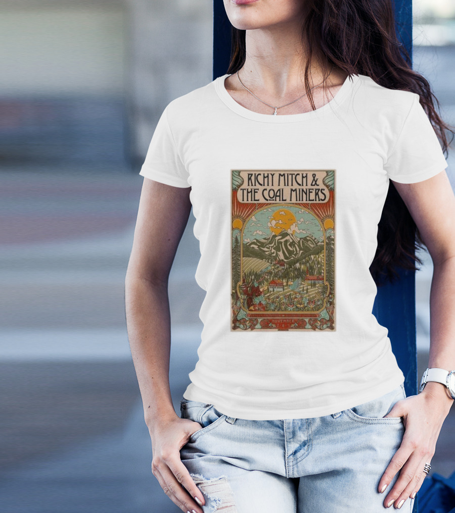 Richy Mitch And The Coal Miners November 7 2024 Bluebird Theater Denver CO Scenic T-Shirt