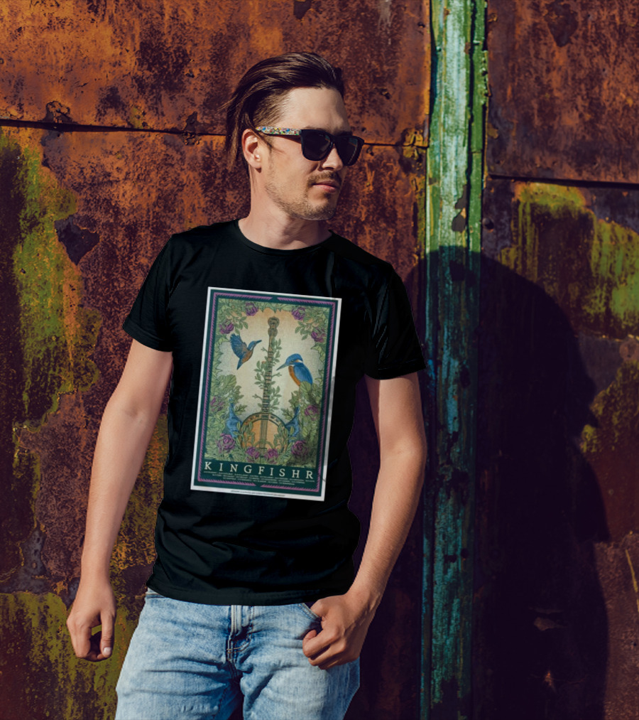 KingFishr Botanical Birds Banjo Art November 2024 Concert T-Shirt