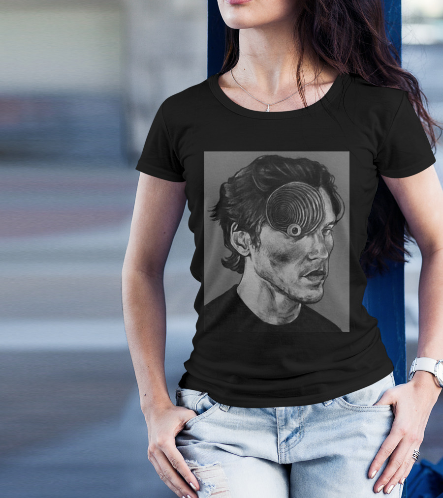 Ceo Of Jermart Jerma Uzumaki Manga Style Portrait Optical Illusion T-Shirt