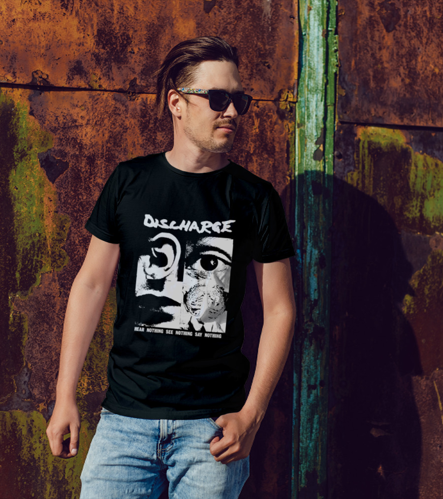 Discharge Hear Nothing See Nothing Say Nothing Band Iconic T-Shirt