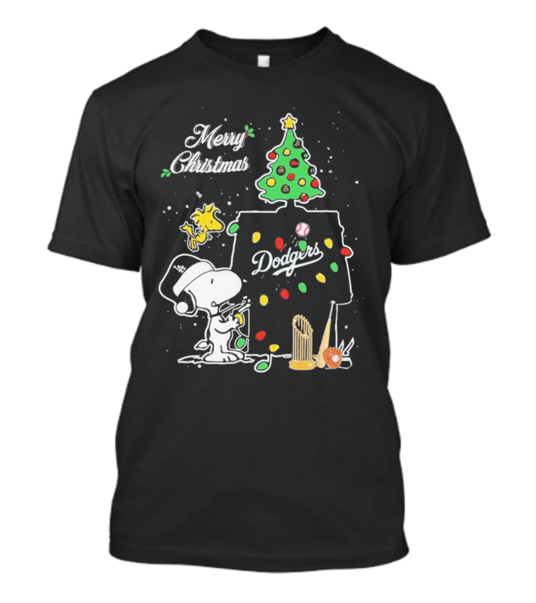 Merry Christmas Dodgers Snoopy Woodstock 2024 Fans T-Shirt