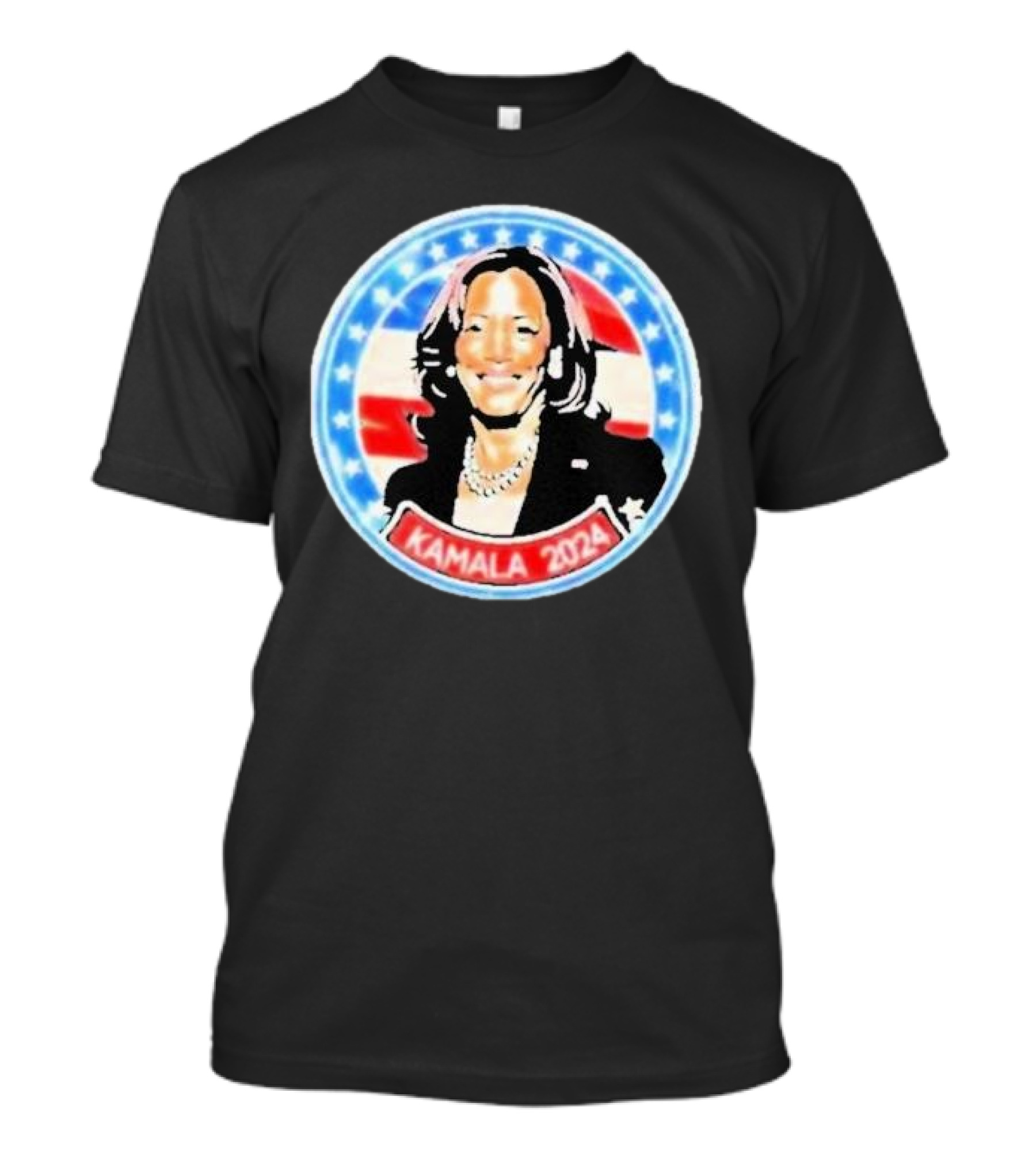 Kamala Harris 2024 Madam Vice President Democrat USA Flag Stars T-Shirt