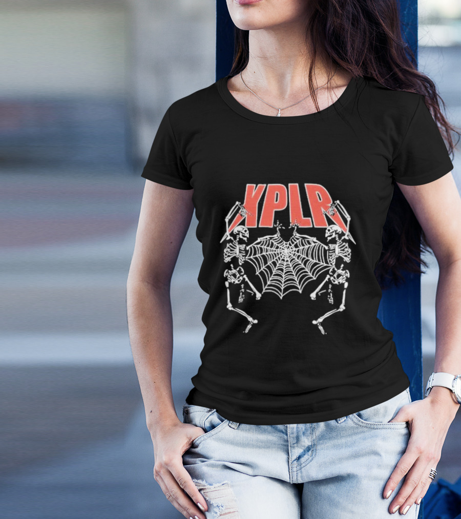 XPLR Dancing Skeletons By Sam And Colby With Spider Web T-Shirt