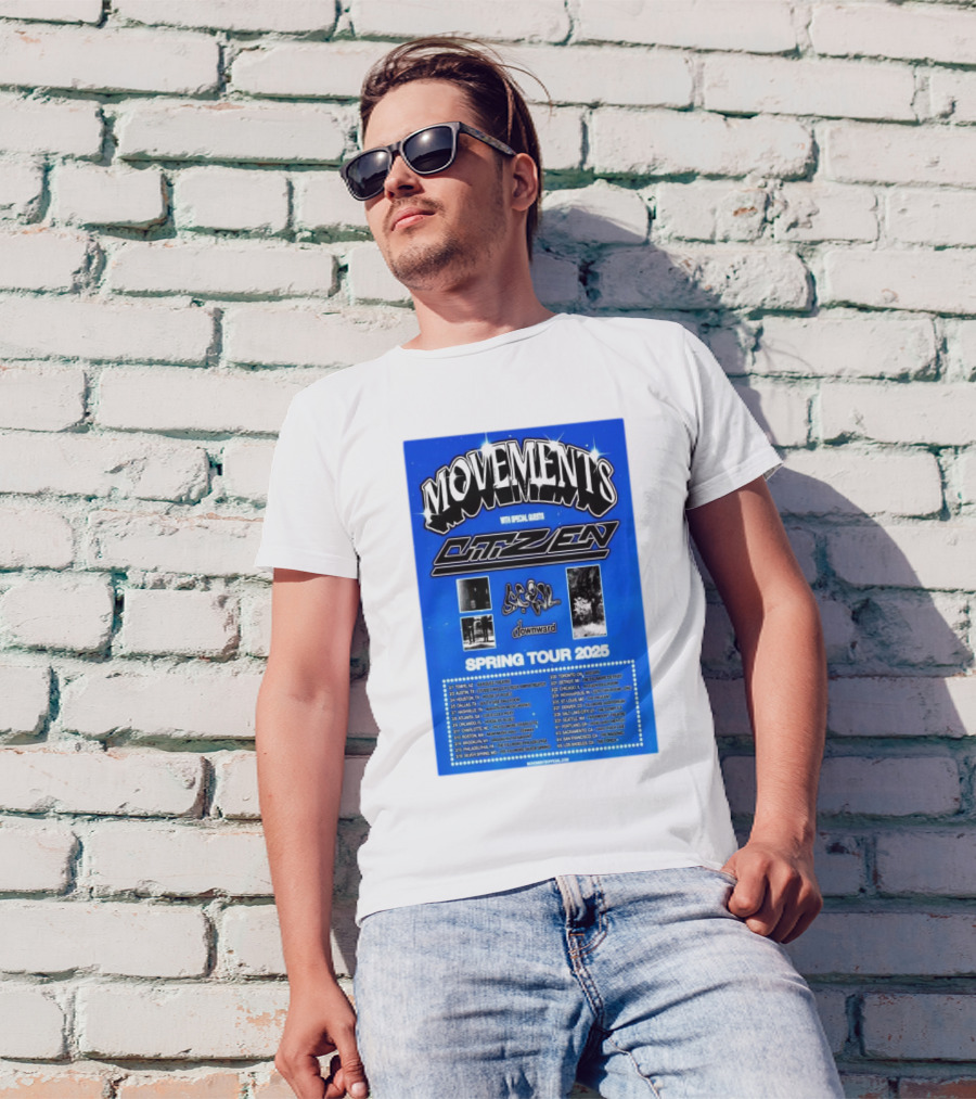 Movements Spring Tour 2025 With Special Guests Citizen And Downward T-Shirt