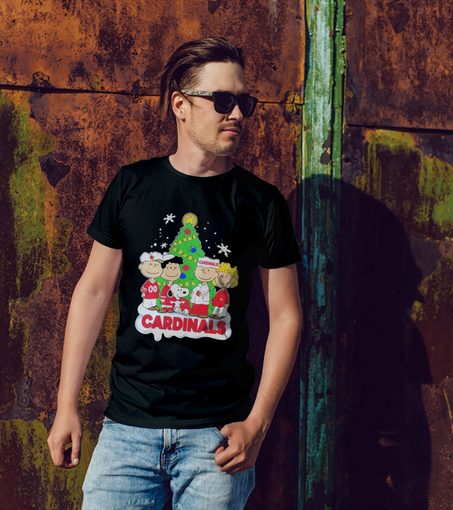 Arizona Cardinals Snoopy Christmas Peanuts Characters Cardinals Fans T-Shirt