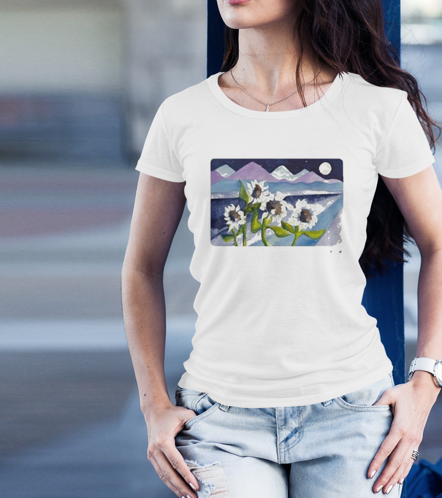 Sunflowers Under Starry Mountain Night - Big Thief Mema Mooowers T-Shirt