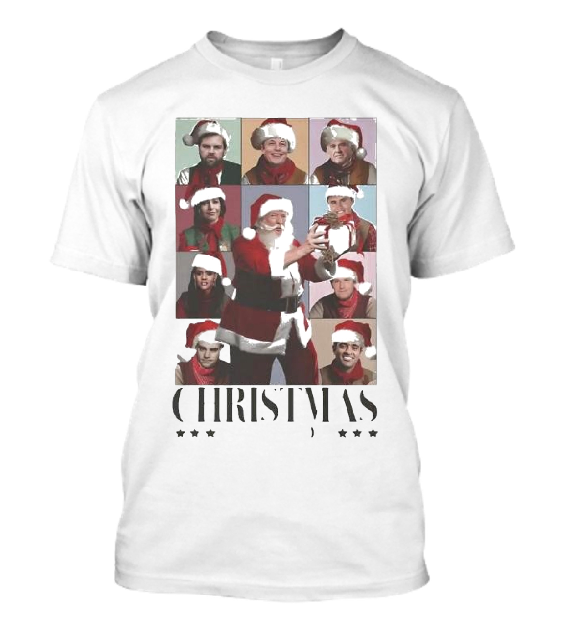 Christmas The Maga Tour Santa Group Montage T-Shirt