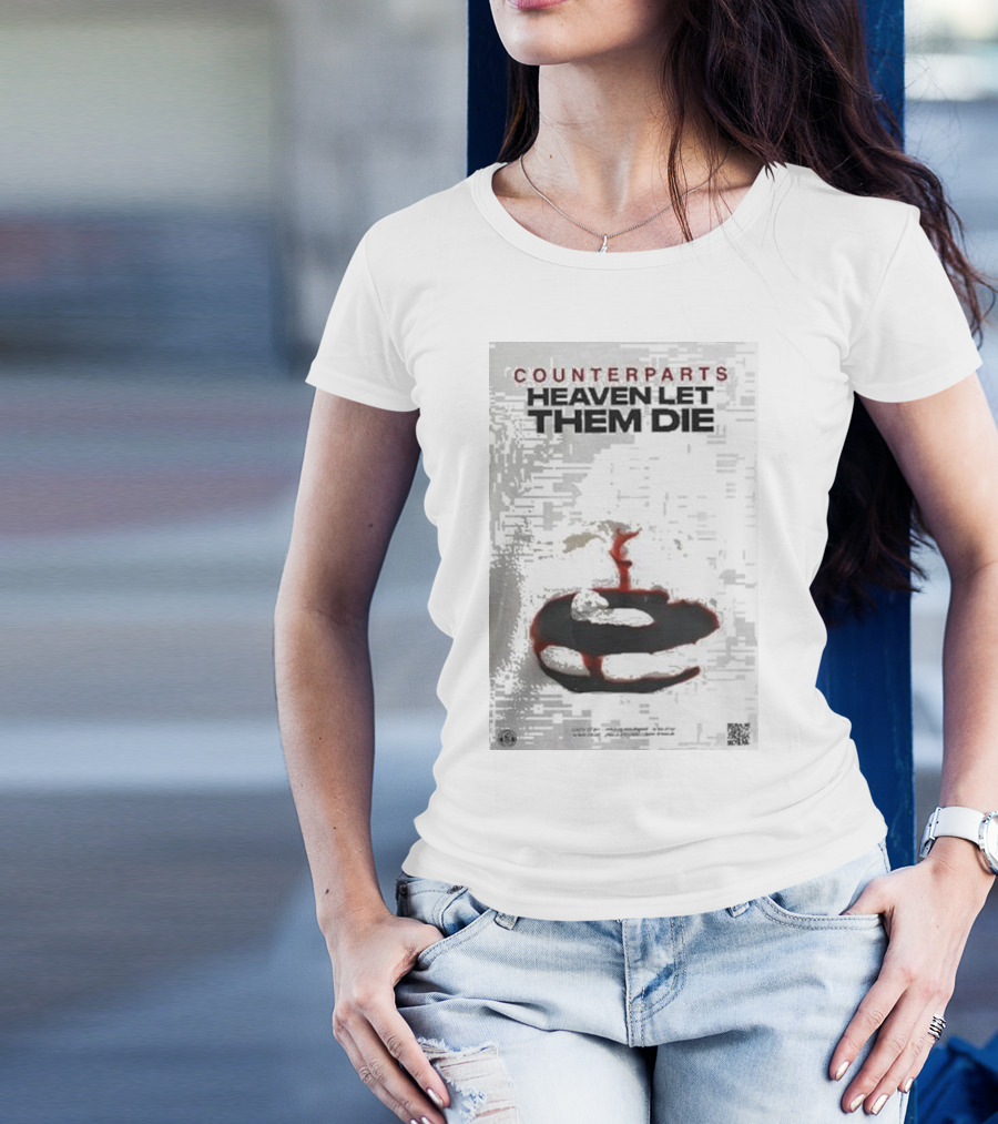 Counterparts Heaven Let Them Die EP Cover Glitch Effect Blood T-Shirt