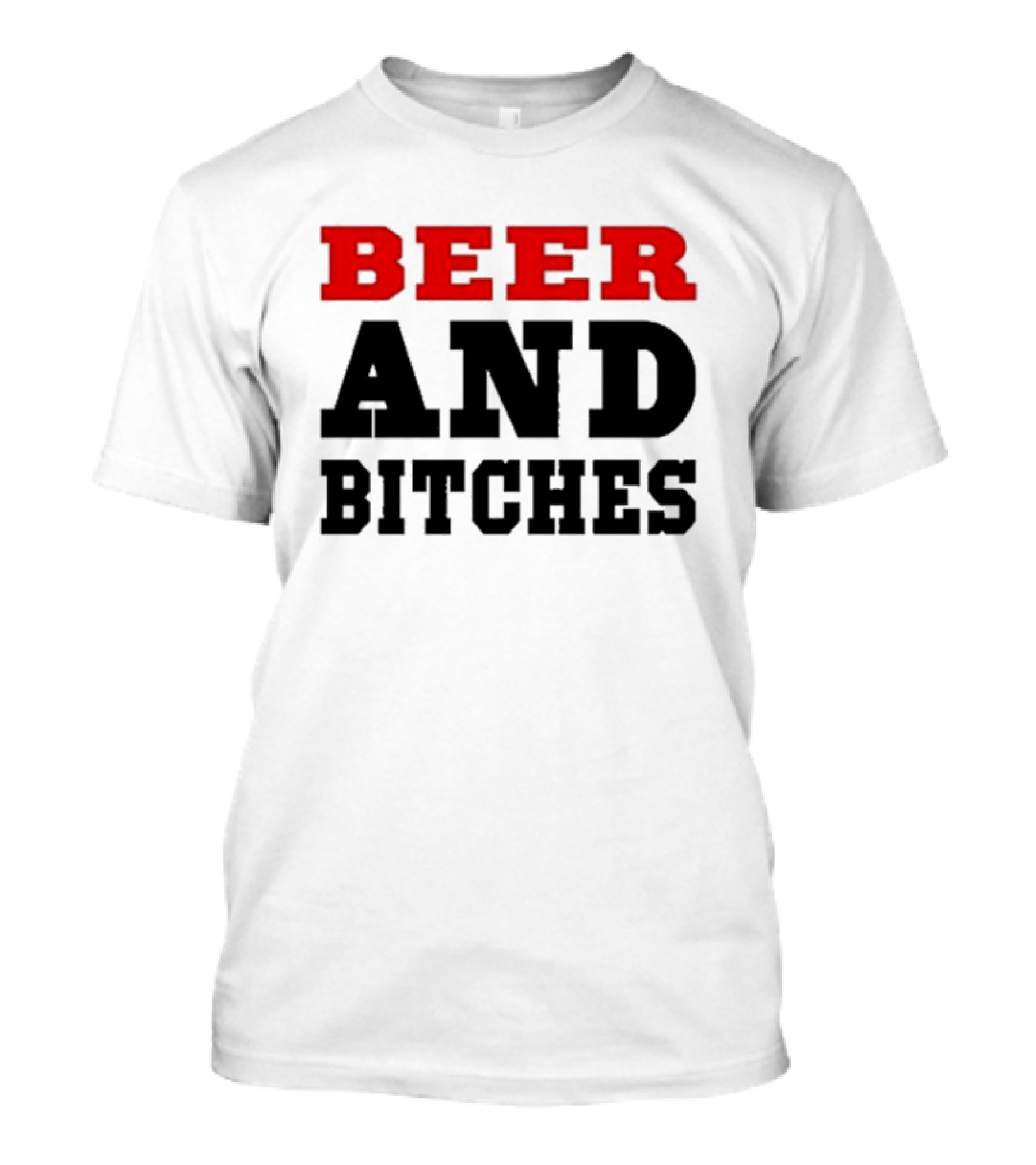 Truck Stop Beer And Bitches Bold Red T-Shirt