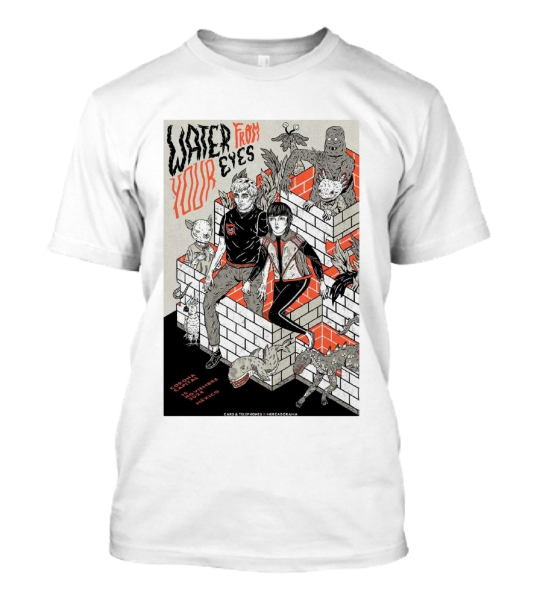 Water From Your Eyes Concert Poster Nov 15 2024 Autodromo Hermanos Rodriguez Mexico City Capital Corona T-Shirt