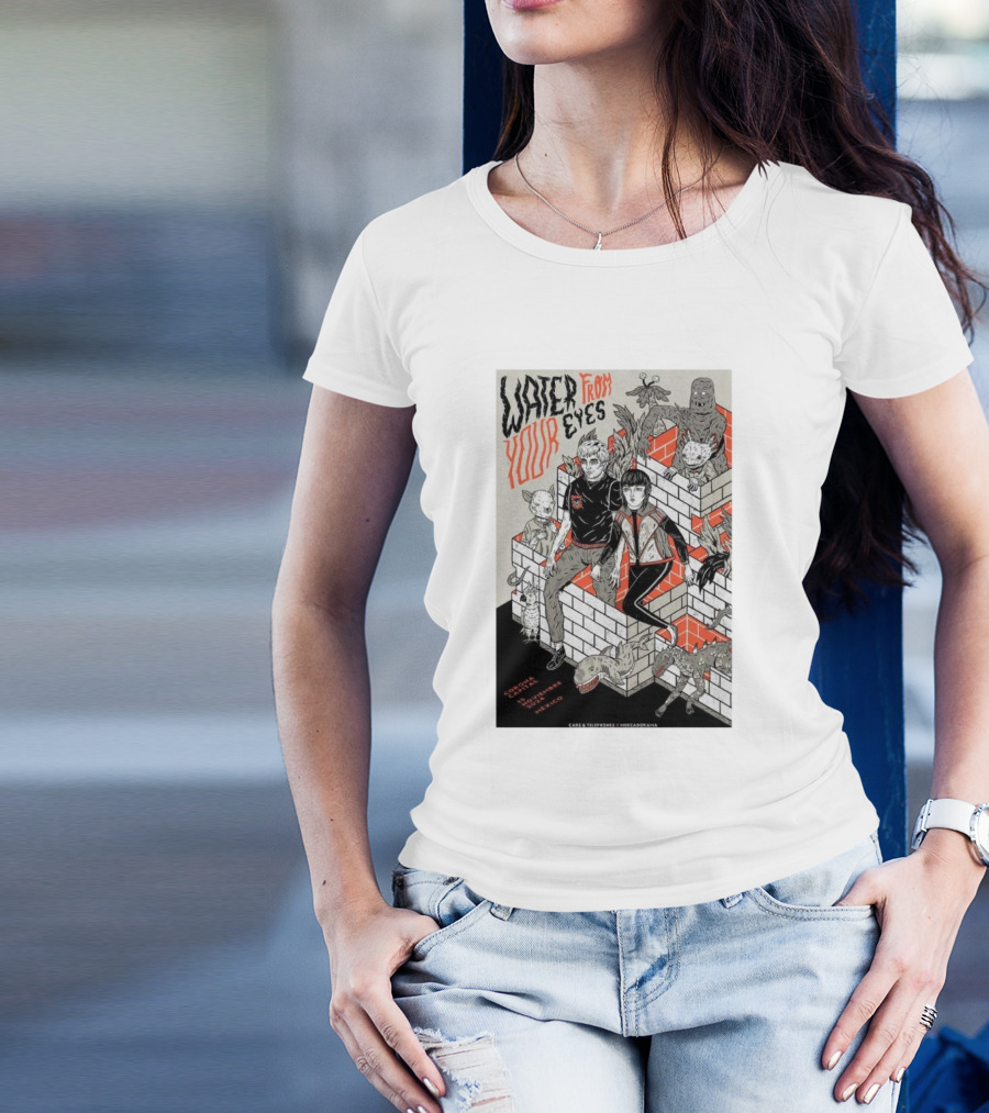 Water From Your Eyes Concert Poster Nov 15 2024 Autodromo Hermanos Rodriguez Mexico City Capital Corona T-Shirt