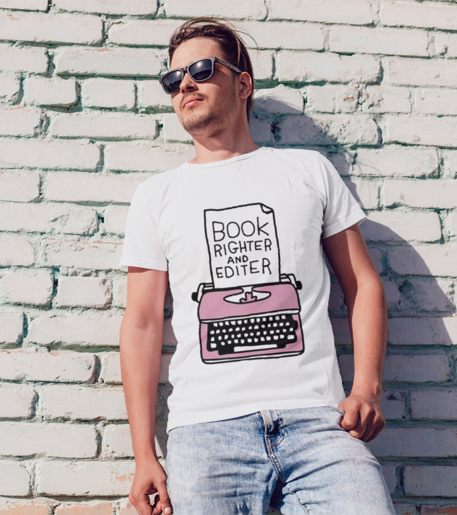 Zoe Bread Book Righter And Editer Pink Typewriter T-Shirt