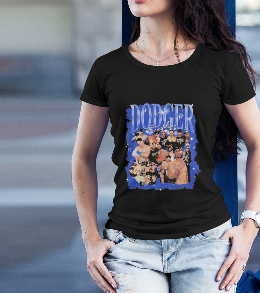Dodger Daddies Starry Blue Team Icons Compilation T-Shirt