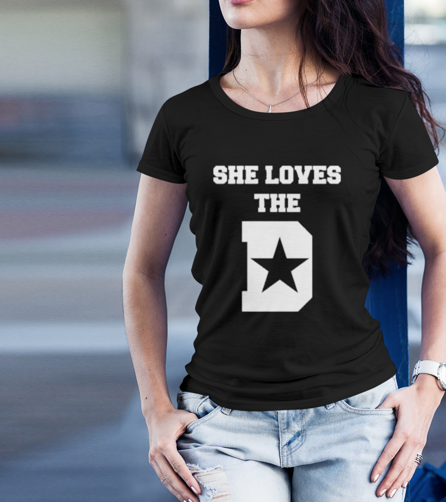 She Loves The D Star Logo Dallas Texas Pride T-Shirt