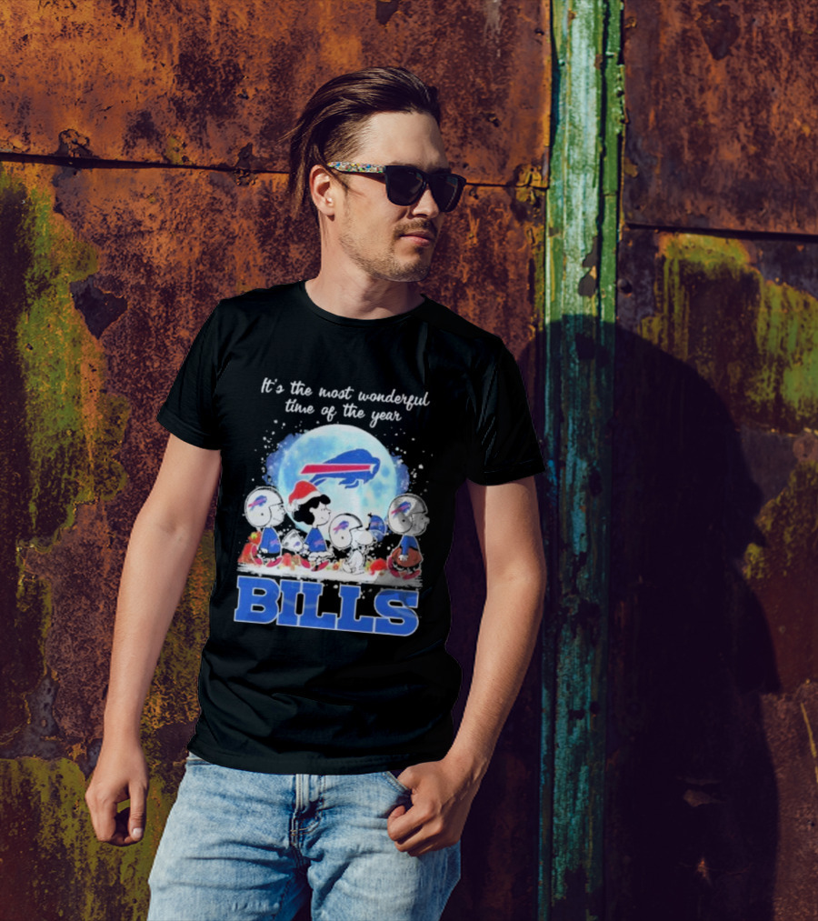 It's The Most Wonderful Time Of The Year Buffalo Bills Peanuts Football Holiday T-Shirt